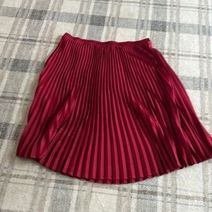 Elegant Red Pleated Skirt